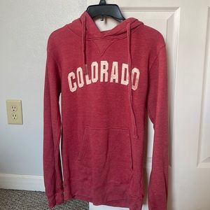 stretchy red Colorado hoodie